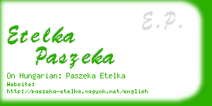 etelka paszeka business card